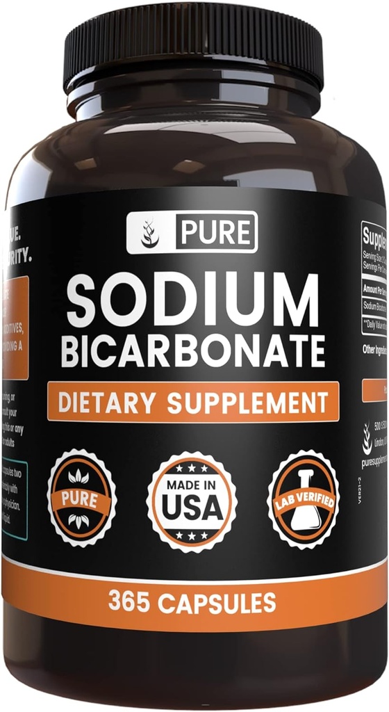 Pure Original Ingredients Sodium Bicarbonate (365 Capsules) No Magnesium Or Rice Fillers, Always Pure, Lab Verified