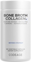 Codeage Organic Bone Broth Collagen Peptides Capsules Supplement, Bone Broth Grass Fed Beef, Free-Range Chicken, Turmeric & Ashwagandha - Collagen Types I, II, III - Non-GMO - 180 Capsules