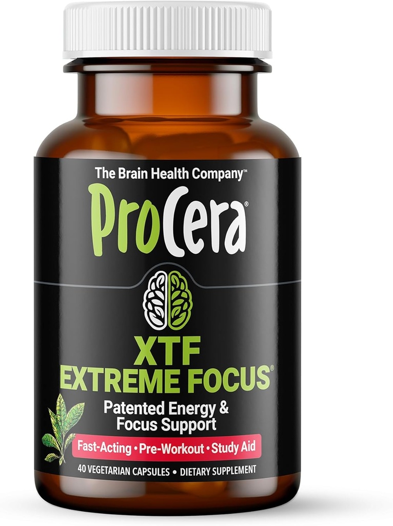 Procera XTF - Perfect Study Aid - Immediate Results - Improved Focus & Memory Retention - Increased Oxygen & Blood Flow - Mental Clarity - Energy Boost - Slow Cognitive Decline - 40 Count
