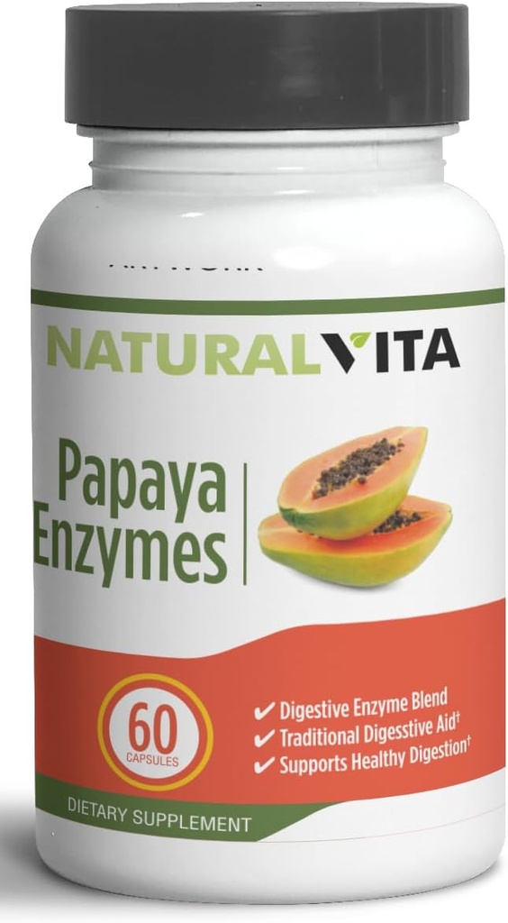 Generic Natural Vita Papaya Enzymes, Digestive Treatment Aid with Enzyme Blend, Dietary Supplement, Nourish Your Gut with Our Papaya Enzyme Blend for Digestive Harmony and Well-Being.