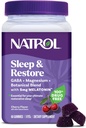 Natrol Sleep + Restore Magnesium Glycinate Blend Gummies with Melatonin 5mg - Calm Magnesium with GABA, Botanical Blend, Cherry Flavor, 60 Gummies