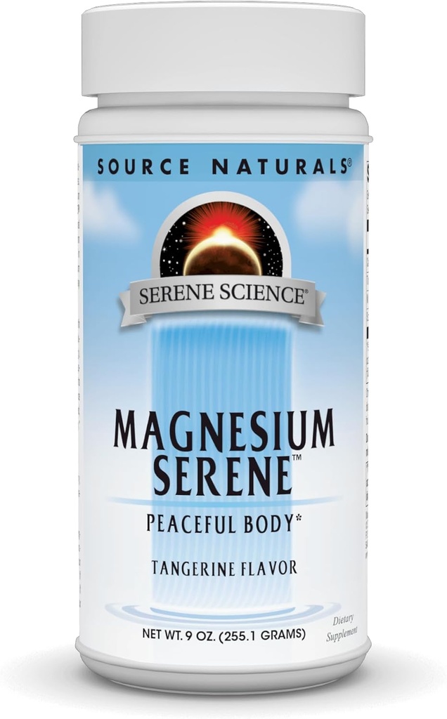 Source Naturals Serene Science Magnesium Serene, Peaceful Body*, Tangerine Flavored - 9 Ounce Powder