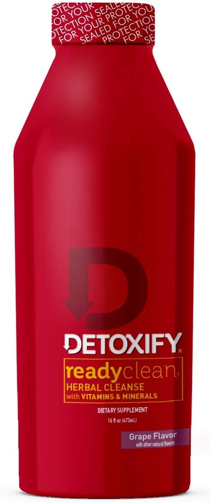 Detoxify – Ready Clean Herbal Cleanse – Grape– 16 oz – Formulated Herbal Detox Drink – Milk Thistle Seed Extract & Burdock Root Extract – Plus Sticker