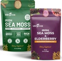 KIKI Green Sea Moss Powder Bundle - Immune Support Superfood Complex 8 oz, 6 oz - Raw Sea Moss, Burdock Root, Bladderwrack, Elderberry Extract - for Immunity Boost, Energy & Health Support