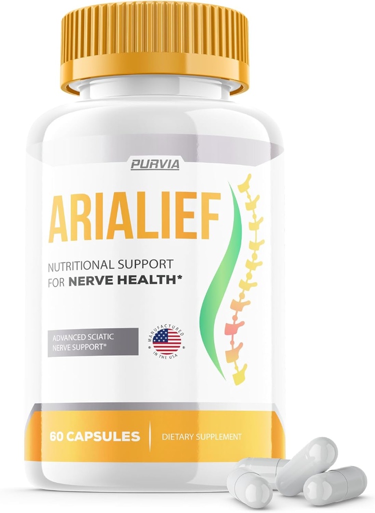 Arialief Capsules Sciatica - Official Formula - Arialief Vitamin Supplement Advanced Strength Formula, Arialief Capsules Nutritional Support Maximum Strength Overall Wellness Reviews (60 Capsules)
