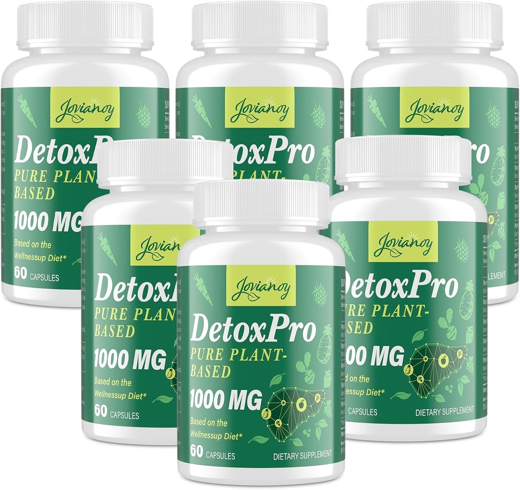 1000 MG Gentle Detox Cleanse, Natural Toxin Flush for Liver, Gut & Colon, Antioxidant & Digestive Support, Zeolite, Fast-Acting Detoxification Complex for Women & Men – 480 Capsules