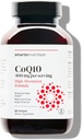 SMARTERNUTRITION CoQ10 400 mg High Absorption - Naturally Fermented Ubiquinone w/Organic Cold-Pressed Olive Oil - for Heart Health, Cellular Energy - Non-GMO, Gluten Free - 60 Count[30-Day Supply]