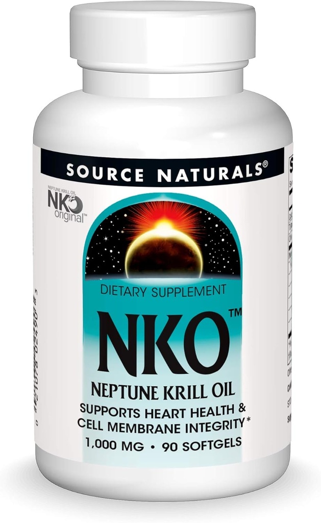 Source Naturals NKO Neptune Krill Oil, Supports Heart Health and Cell Membrane Integrity*, 1000 mg - 90 Softgels