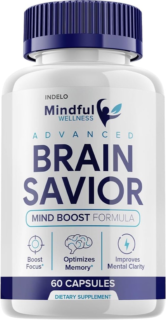 Mindful Wellness Advanced Brain Savior Capsules Pills, Mindfull Wellness Brain Savior Mind Boost Supplement for Cognition and Focus, Brain Savior by Mindful Welness Brain Pill Supplement (60 Capsules)