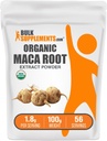 BulkSupplements.com Organic Maca Root Extract Powder - Organic Maca Powder, Nutritional Supplement - Vegan & Gluten Free, 1.8g of per Serving, 100g (3.5 oz) (Pack of 1)