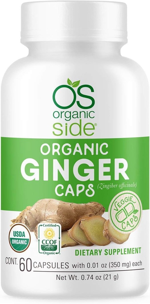 | Organic Ginger Capsules | Digestive Health Support | USDA Certified Organic, Non-GMO, Vegan | 60 Easy-to-Swallow Capsules for Natural Wellness