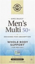 Solgar One Daily Men's Multi 50+ Whole Body Support for Men 50 and Older Highly Absorbable Delayed Release Heart, Energy, Stress, Muscle, Bone, Prostate Support Vitamin 60 Vegan Capsules, 60 Servings