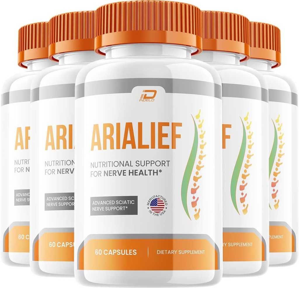 Arialief Capsules, Arialief Advanced Supplement, All Natural Formula to Maintain Healthy Levels, Maximum Strength Daily Formula, Arialif Reviews (5 Pack - 300 Capsules)