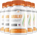 Arialief Capsules, Arialief Advanced Supplement, All Natural Formula to Maintain Healthy Levels, Maximum Strength Daily Formula, Arialif Reviews (5 Pack - 300 Capsules)