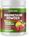 Built by Nature Magnesium Powder - Anti-Stress Drink Mix for Calm & Regularity - Magnesium Citrate Supplement - Relaxation, Muscle & Heart Support - Cranberry Lemonade Flavor - 30 Servings