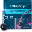 DripDrop Hydration Packets - Berry - Single Serve Electrolytes Powder Drink Mix - Non-GMO, Gluten Free, Vegan - 32 Sticks