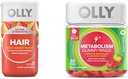 OLLY Ultra Strength Hair Softgels, Supports Hair Health, Biotin, Keratin & Metabolism Gummy Rings, Apple Cider Vinegar, Vitamin B12, Chromium