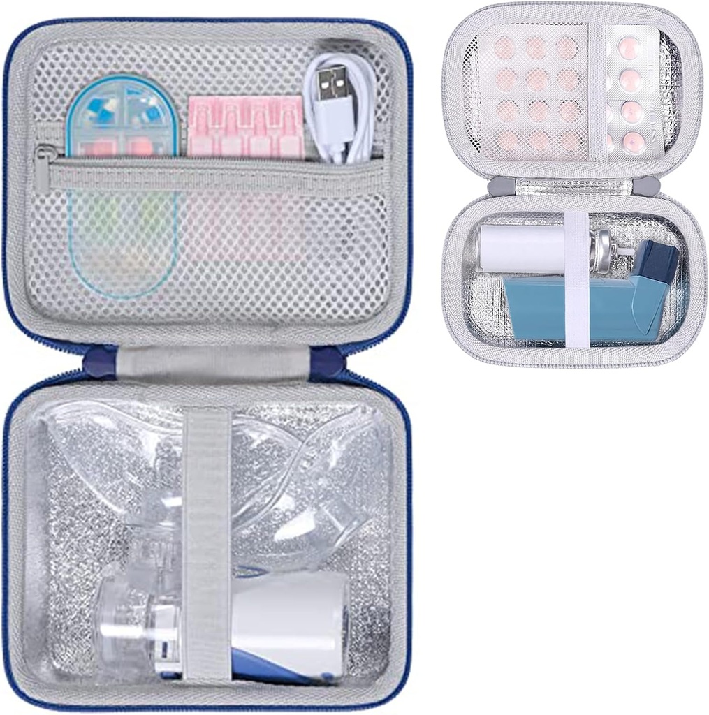 Aenllosi Hard Case for Asthma Inhaler and Portable Nebulizer
