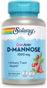 SOLARAY D-Mannose 1000mg with CranActin Cranberry Extract - D Mannose and Cranberry Supplement with Vitamin C - Supports Urinary Tract Health - Vegan, 60-Day Guarantee