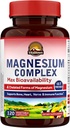 Vitalitown Magnesium Complex Supplement 500mg - NSF Certified Magnesium Glycinate, Malate, Taurate & Citrate - Chelated High Absorption & Gentle on Stomach - Vegan Non-GMO 120 Capsules