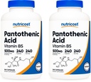 Nutricost Pantothenic Acid (Vitamin B5) 500mg, 240 Capsules (2 Bottles)