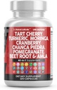 Clean Nutraceuticals Tart Cherry Extract Capsules with Turmeric Moringa Cranberry Chanca Piedra Celery Quercetin ACV Pomegranate L Selenomethionine - Uric Levels - 120 Ct