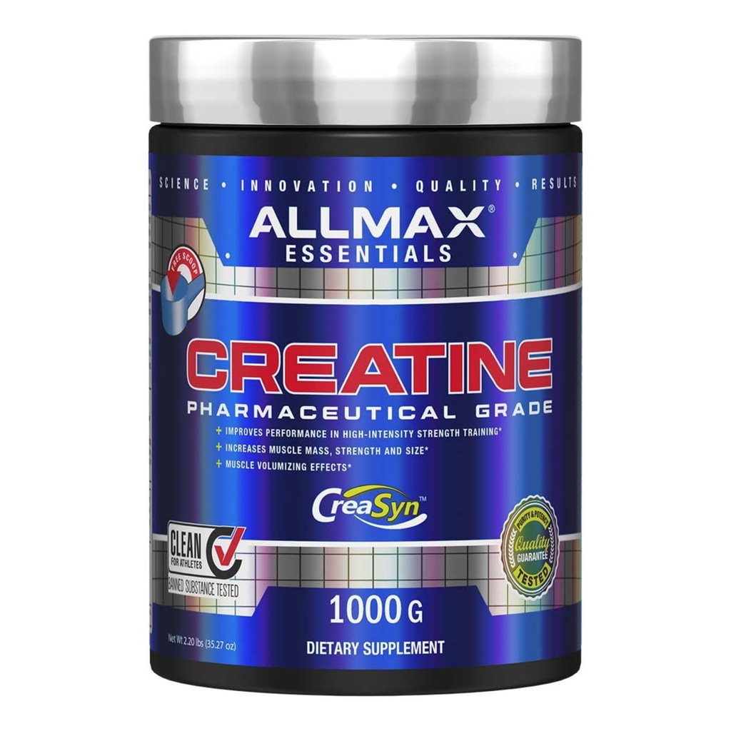 ALLMAX Essentials CREATINE - 1000 g Powder - Improves Performance & Training Intensity - Vegan & Gluten Free - 200 Servings