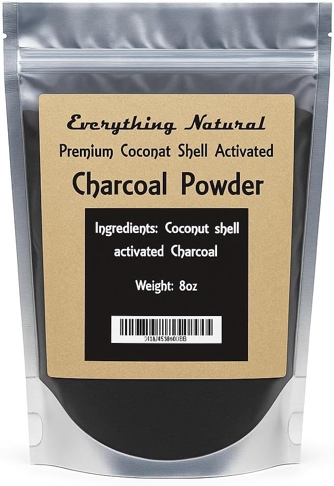 Extra Large Activated Charcoal Powder. Food Grade, Alleviates Gas & Bloating, Natural Teeth Whitener, Rejuvenates Skin, Promotes Natural detoxification derived from Coconut Shells