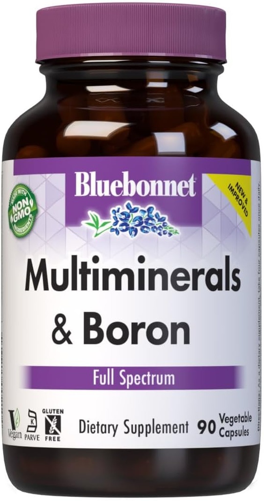 BlueBonnet Multi Minerals Plus Boron Vegetarian Capsules, 90 Count (743715002104)