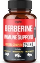Premium Berberine Supplement with Ceylon, Ashwagandha, Turmeric, Milk Thistle, Elderberry & Black Pepper - Supports Immune System, Cardiovascular & Gastrointestinal - 60 Capsules