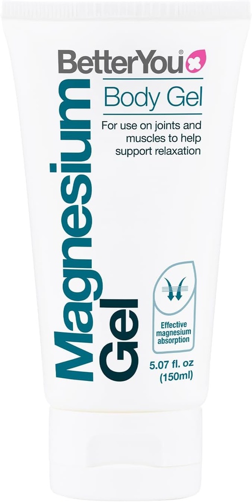 BetterYou Magnesium Gel - Relaxing Muscle Rub - Topical Magnesium for Effective Absorption - Tense Joint Support and Sore Muscle Relief - 5.07 oz