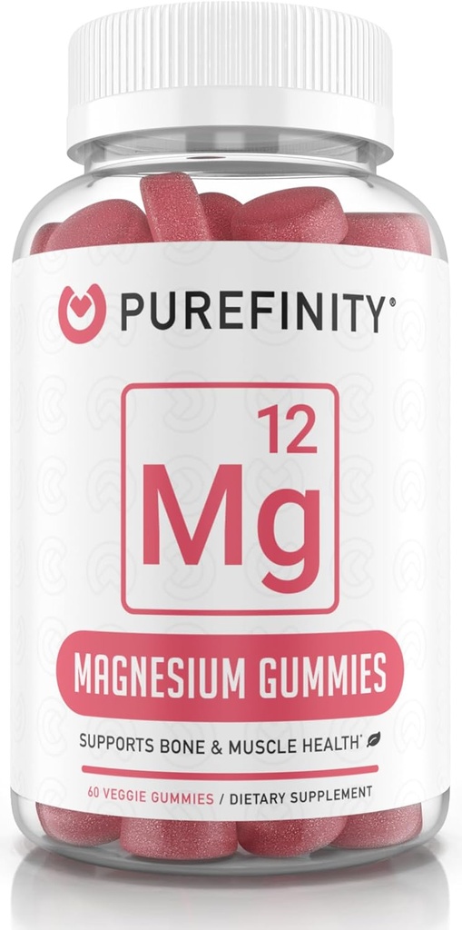 Magnesium Citrate Gummies 600 mg for Adults – High Absorption Supplement for Cramps, Muscle Recovery, Sleep, Bone, and Energy Support – Non-GMO, Allergen Free – 60 Vegan Gummies