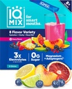IQMIX Hydration Electrolyte Powder - 4-in-1 Formula for Hydration, Mental Clarity, Mood & Recovery - Sugar-Free, Keto Drink Mix with Magnesium L-Threonate & Lion’s Mane - 8-Count Sampler (All Flavors)