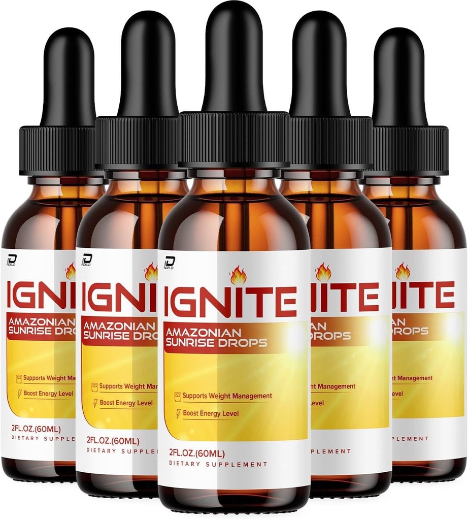 Ignite Amazonian Sunrise Drops - Ignite Sunrise Drops Liquid Supplement, Ignite Drops Advanced Daily Health Support Supplement, Ignite Drops Reviews (5 Pack - 5 Month Supply)