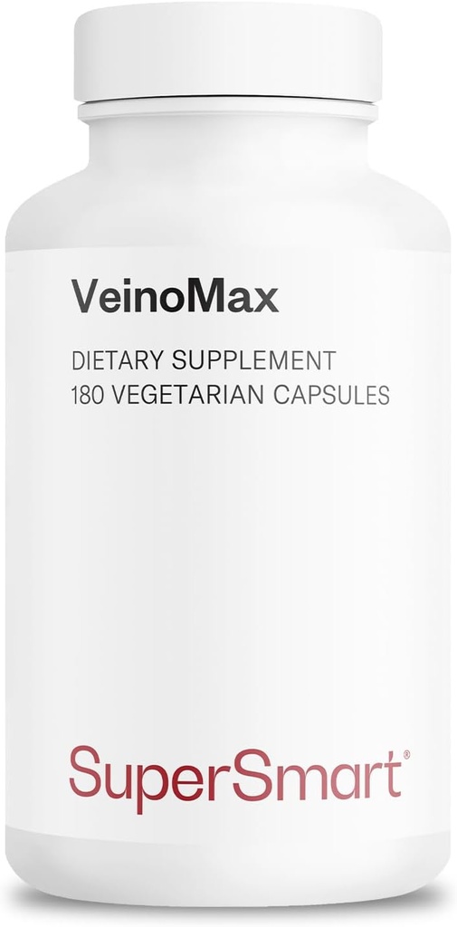 SuperSmart - VeinoMax (Advanced Complex) - with Diosmin, Hesperidin, Horse Chestnut, Vitexin - Veins Supplement | Non-GMO & Gluten Free - 180 Vegetarian Capsules