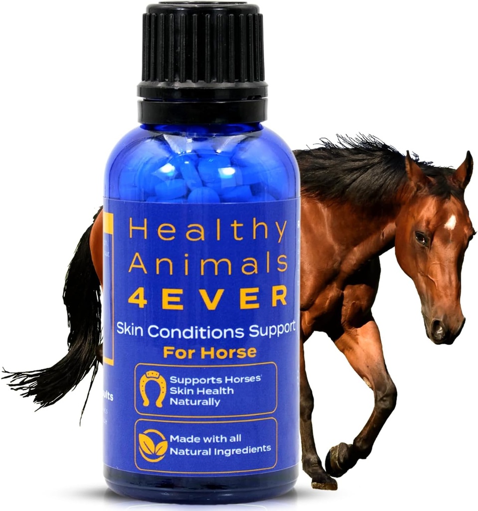 HA4E - Horse Skin Conditions Support - Helps Prevent Dermatitis, Rain Rot & Ringworm - Highly Effective Natural, Homeopathic Supplement - 300 Tablets