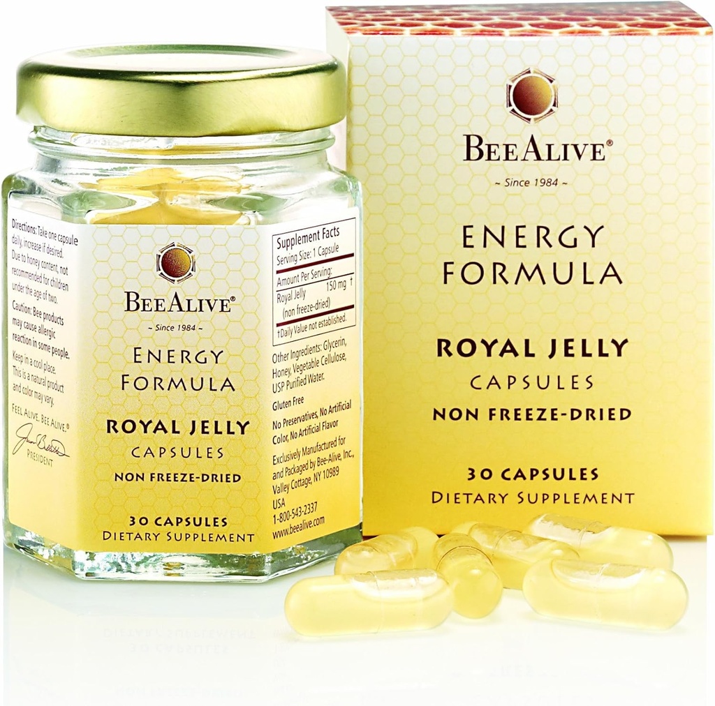 Royal Jelly Energy Formula Non Freeze-Dried 150mg 30 Capsules