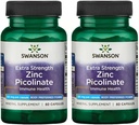 Swanson Premium Brand Extra Strength Zinc Picolinate - Body Preferred Form Immune Health Capsules - 50 mg per capsule - 60 Capsules, Pack of 2