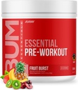 RAW Essential Pre-Workout Powder (Fruit Burst) - Chris Bumstead Sports Nutrition Supplement for Men & Women - Preworkout Energy Powder with Caffeine, L-Citrulline, L-Tyrosine, & Beta Alanine Blend