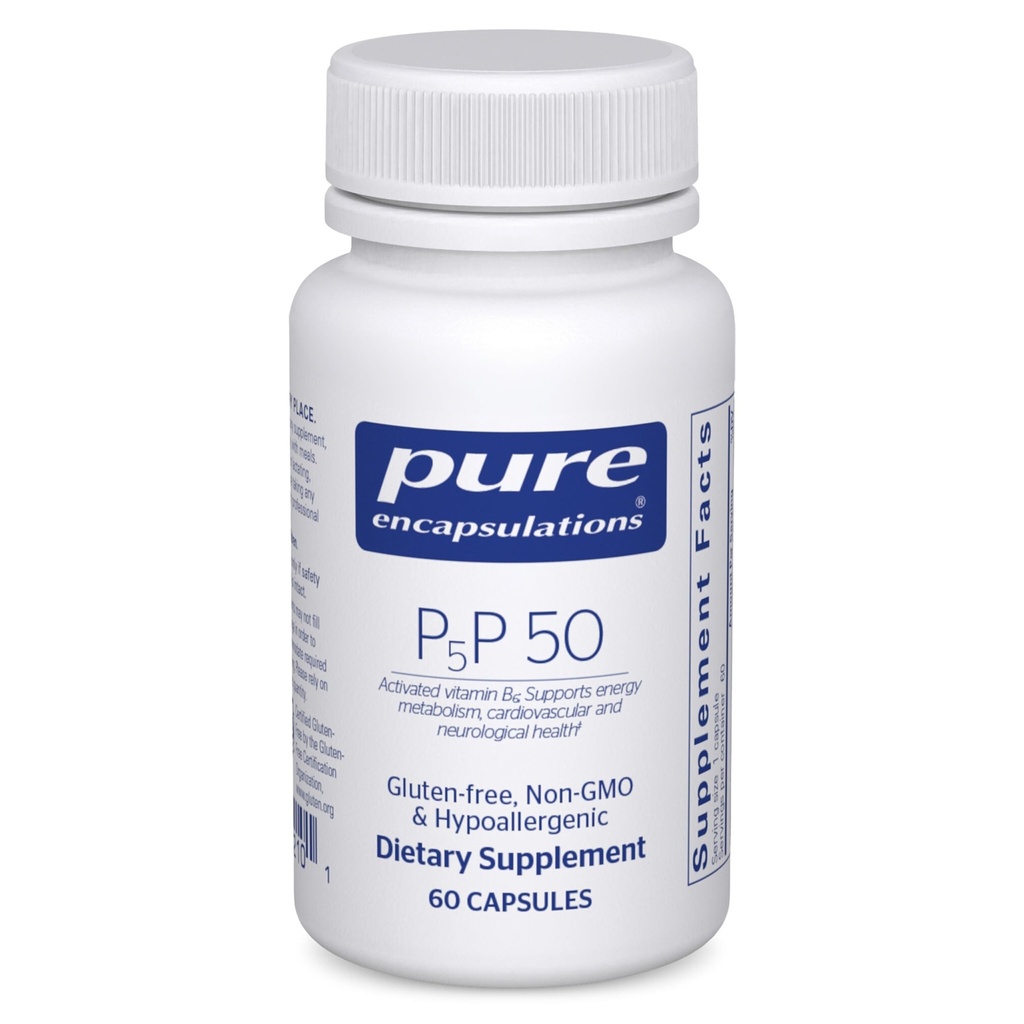 Pure Encapsulations P5P 50 - Active Vitamin B6 - Supports Energy Metabolism & Brain Health* - Gluten Free & Non-GMO - 60 Capsules