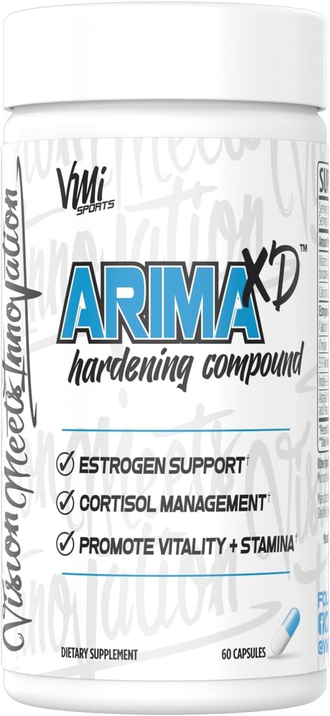 VMI Sports Arima-XD 60 Count, Natural Hormone Balance, Anti- Aromatase Cortisol Blocker for Men and Women, Supplement to Support Balanced Testosterone & Estrogen Hormone Levels On or Off Cycle (60 ct)