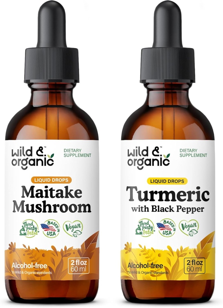 Maitake Mushroom Tincture 2 fl oz & Turmeric Tincture 2 fl oz