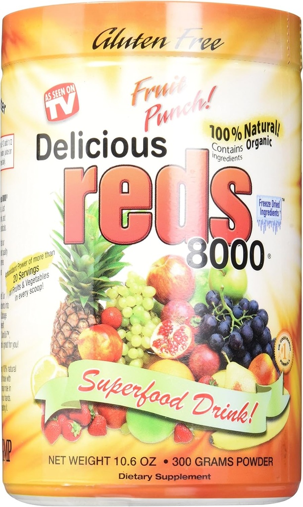 Delicious Reds 8000 Supplements, Fruit Punch, 10.6 Ounce