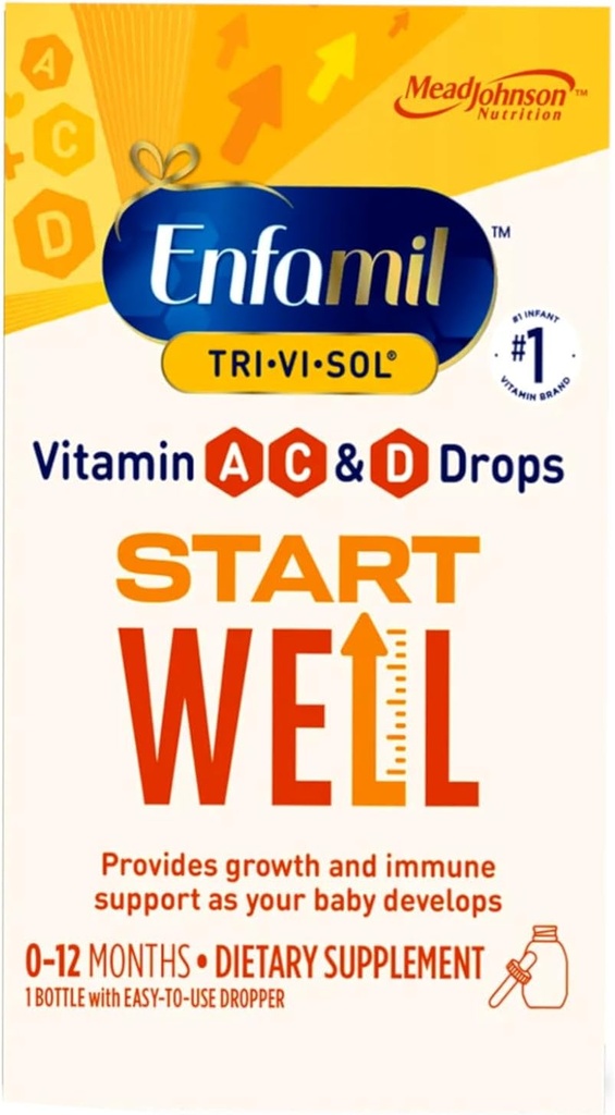 Enfamil Tri-Vi-Sol Supplement Drops, Vitamins A,D and C for Infants 1.66 fl oz (50 ml)