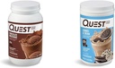 Quest Nutrition Chocolate Milkshake Protein Powder, 22g Protein, 1g Sugar, Low Carb, Gluten Free, 3 Pound, 43 Servings & Cookies & Cream Protein Powder; 20g Protein; 1g Sugar; Low Carb; Gluten Free