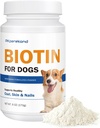 Biotin for Dogs, Supports Shiny Coat and Healthy Skin, Strengthens Dog Nails, Biotin Powder Supplement for Dog Shedding, Dry Skin Relief for Dogs, 6 oz