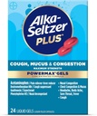 Alka-Seltzer Plus Maximum Strength Cough, Mucus & Congestion Powermax Liquid Gels, Fast and Effective Chest Congestion Relief, Cough Suppressant, For Adults and Children 12 Years and Older 24 Count