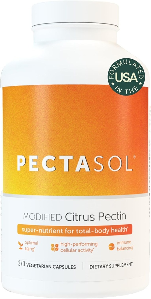 PectaSol Modified Citrus Pectin – 270 Capsules – Total-Body Health Supplement to Support the Heart, Immune System, Inflammation Response & Healthy Aging + Maintain Healthy Galectin-3 Levels