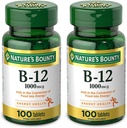 Nature's Bounty Natural Vitamin B12, 1000mcg, 100 Tablets (Pack of 2)