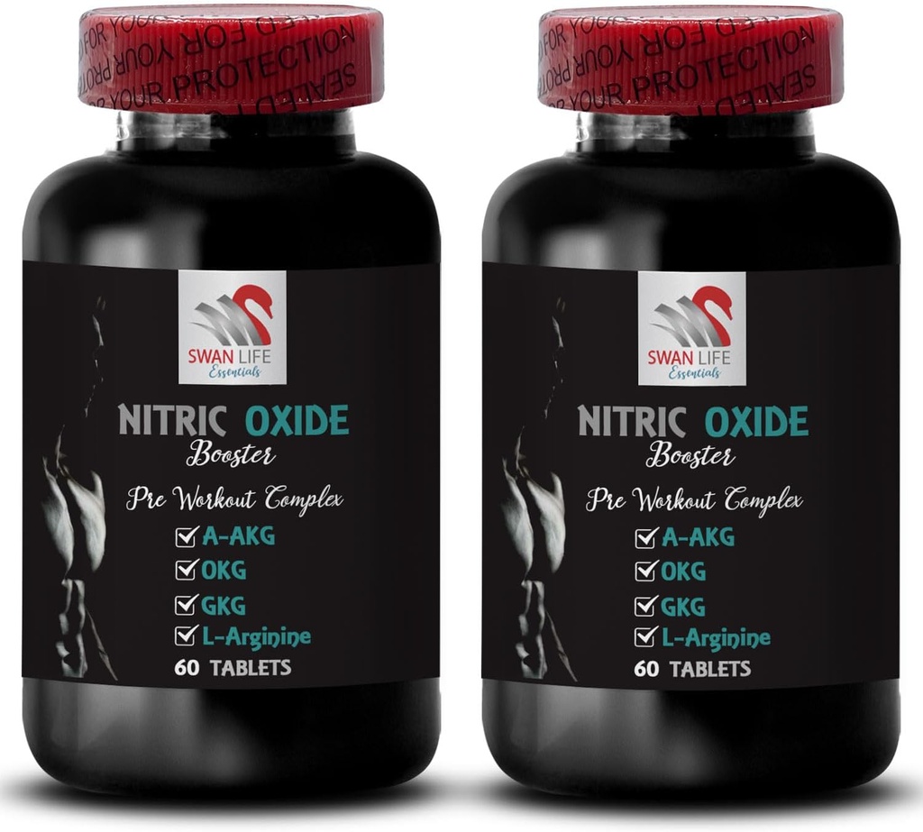 Exercise supplement - NITRIC OXIDE BOOSTER - nitric oxide, nitric oxide supplements for men, physical activity, strength support, power boost, A-AKG, muscle support 2 Bottle 120 Tablets